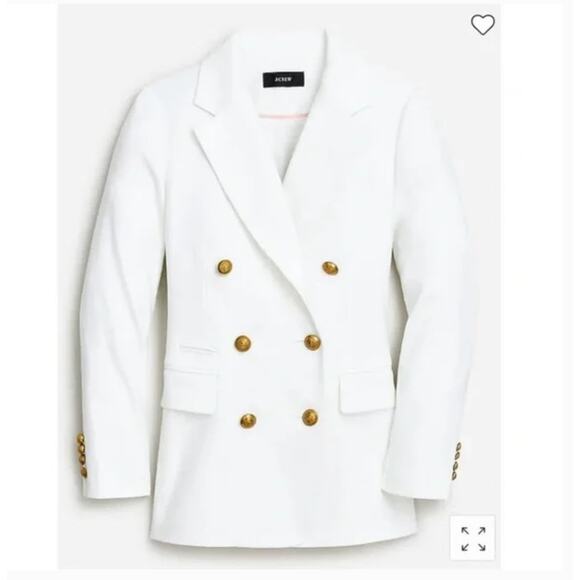 J Crew Bristol Linen Blazer 4 White Double Breasted Jacket AW081 J.Crew Nautical - Picture 4 of 10
